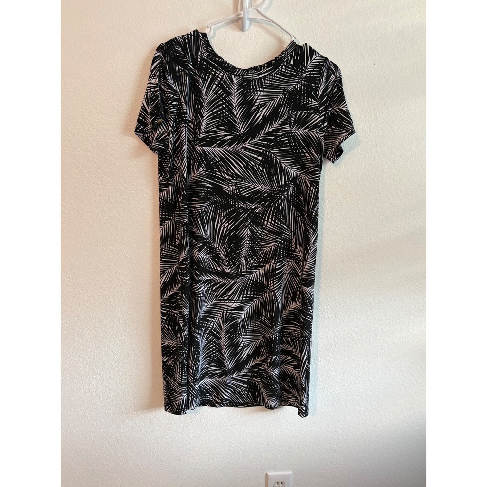 Michael‎ Kors Womens Small -Black/White Palm Leaf Print Dress